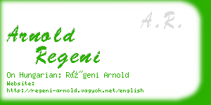 arnold regeni business card